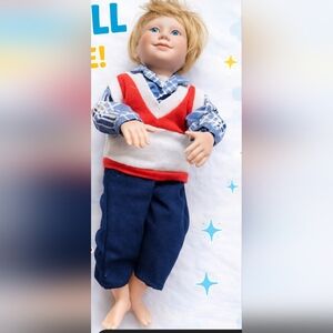Stylish Doll with Red and Blue Outfit